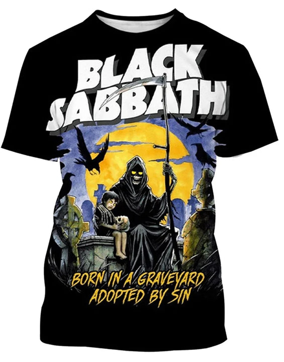 Summer Fashion Black Sabbath Men's T-shirt 3D Print Hip Hop Casual Cool Short Sleeve Tops Daily Comfortable Breathable Men Tees