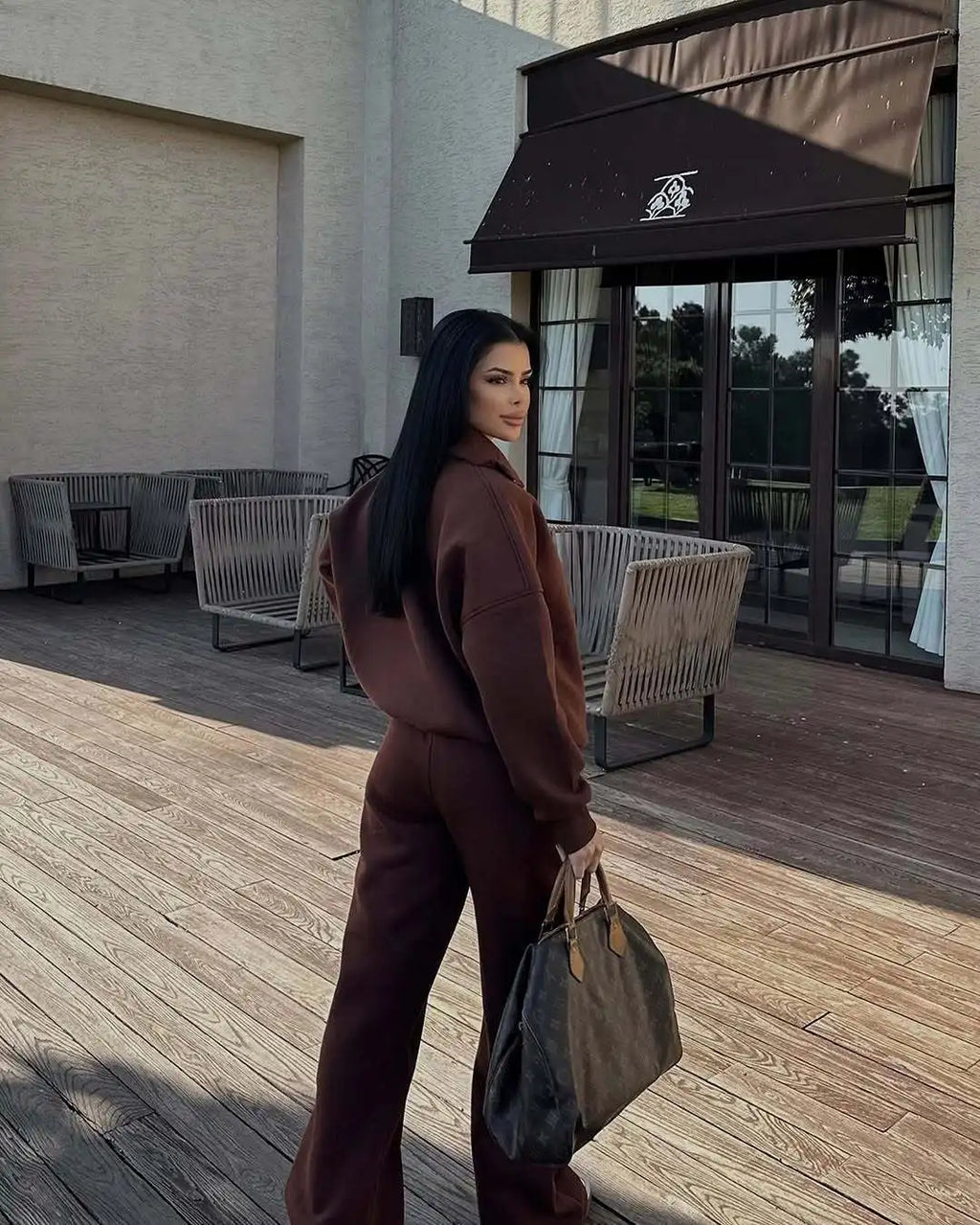 Fashion Autumn Winter Pants Sets Women Fashion Solid Color Pullover Sweatshirt Trousers Two Piece Set Female Casual Streetwear
