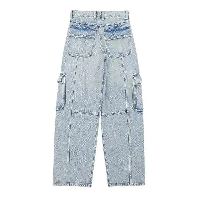 Spring Summer 2024 Women's Slimming Versatile Workwear Sle Mid-Waist Jeans Long Pants Classic Straight Leg Fit Casual Faion