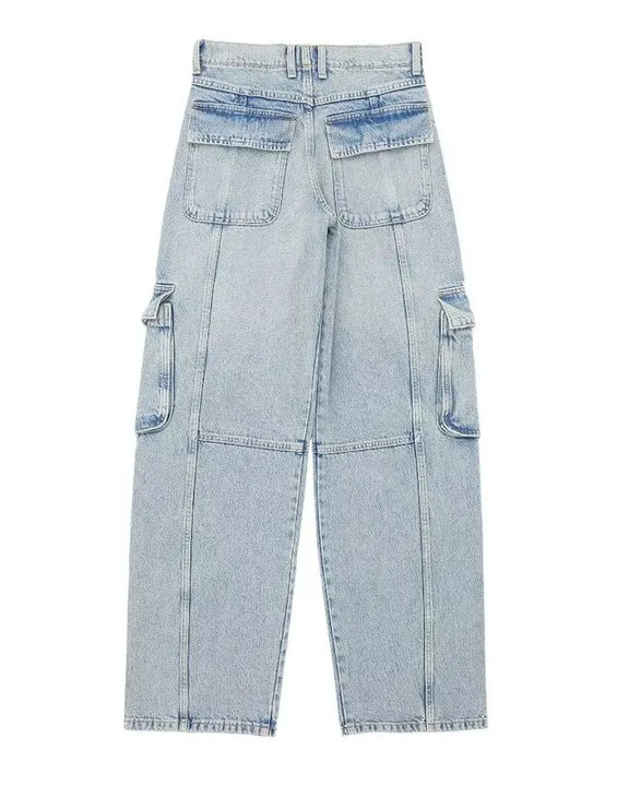 Spring Summer 2024 Women's Slimming Versatile Workwear Sle Mid-Waist Jeans Long Pants Classic Straight Leg Fit Casual Faion