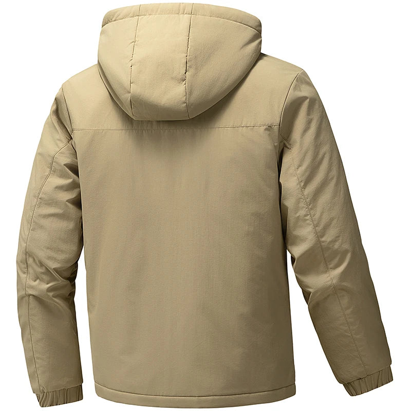 Winter Men Waterproof Windproof Outdoor Jackets Man Detachable Hat Casual Jacket Male Multi Pocket Work Jacket Windbreaker Parka
