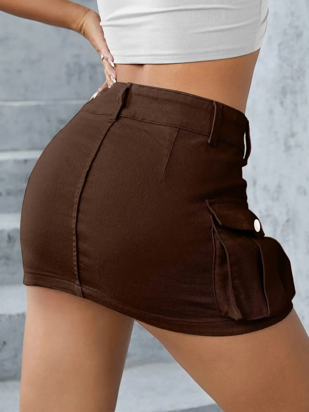 Women Skirts Denim Washed Solid Low Waist Slim Fit Sexy Wrap Buttocks Mini Dress High Street Spliced Skirt Pockets 2025