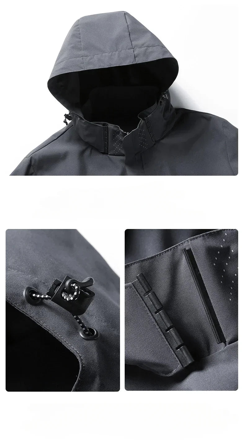 Men's Outdoor Waterproof Raincoat Lightweight Cycling Coat with Hood Streetwear Hiking Windproof Jacket Climbing Outdoor Jackets
