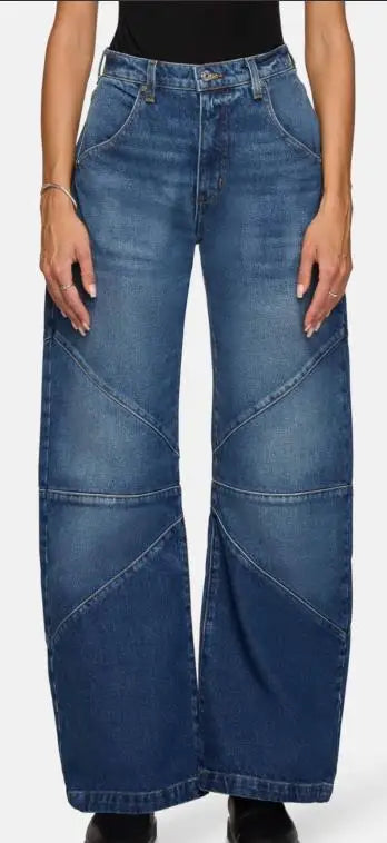 Autumn New Fashion Trend Street Style Women's Jeans Casual Solid Color Washed Distressed Straight-leg Floor-length Mopping Jeans