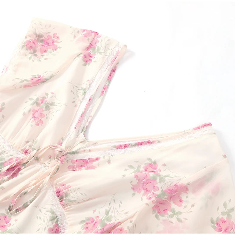 Flutter Sleeve Floral Maxi Dress