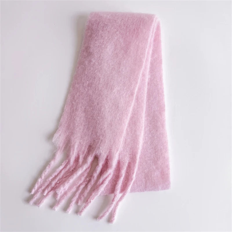 Women Winter Warm Luxury Imitation Cashmere Scarves Solid color Fashion Shawl Wrap Ladies Blanket Foulard Pashmina Bandana Scraf
