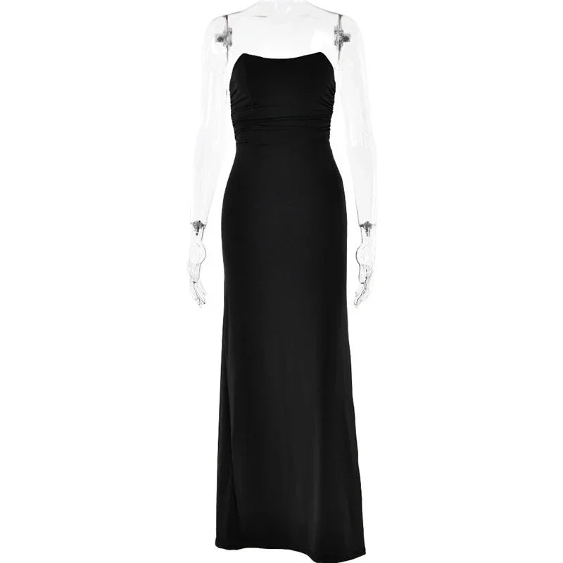 Women's lace up backless strapless maxi dress, off shoulder, fibrcon battery, club, party, long, summer, new