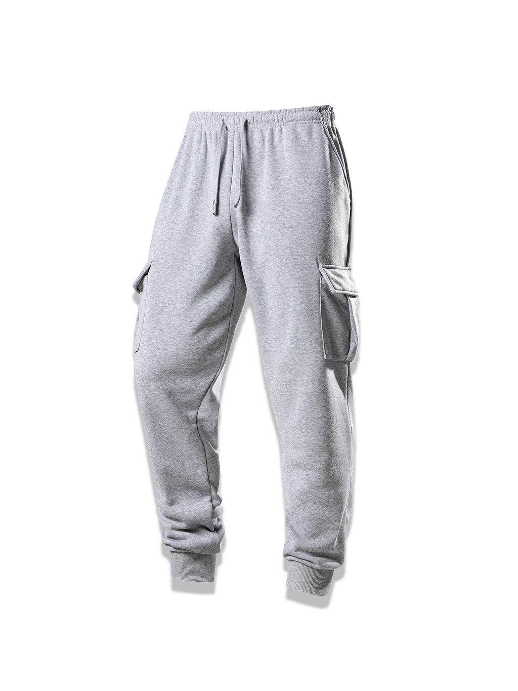 Men Cargo Pants Casual Sports Drawstring Sweatpants Spring Autumn Solid Color Patchwork Pockets Ankle Length Skinny Pencil Pants