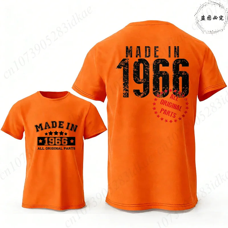 Men's 60th Birthday Vintage Graphic T Shirts: Made in 1966  Limited Edition Tops O Neck Short Sleeve Tees Casual Male Clothing