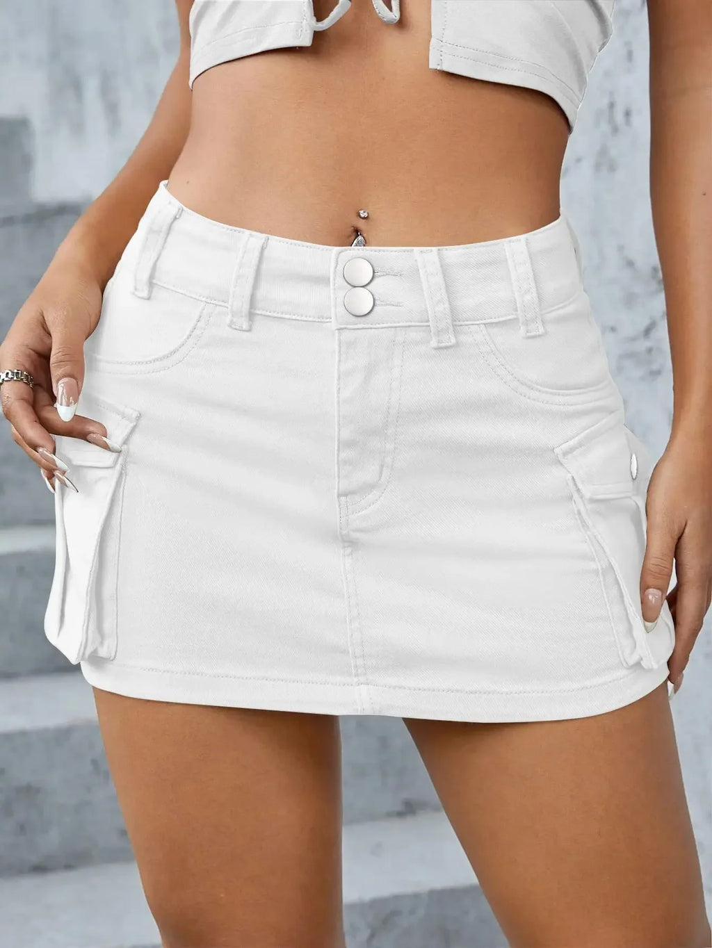Women Skirts Denim Washed Solid Low Waist Slim Fit Sexy Wrap Buttocks Mini Dress High Street Spliced Skirt Pockets 2025