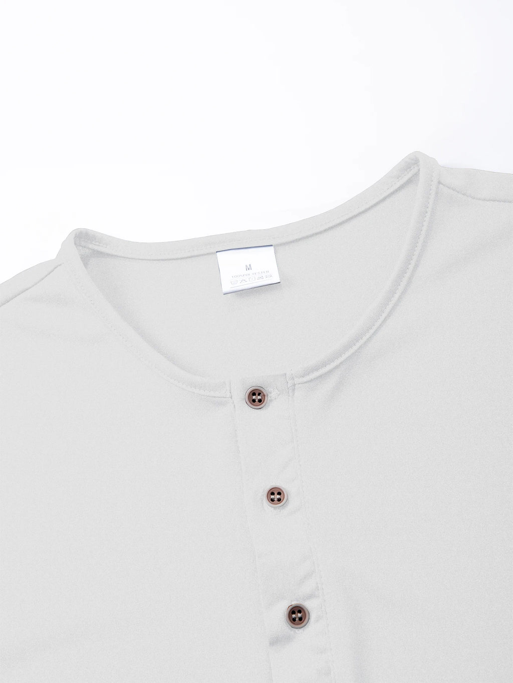 Men's Cooling Henley T-Shirt Slim Fit Short Sleeve Quick Dry Comfy Moisture Wicking Solid Color Button Shirt for Street Style