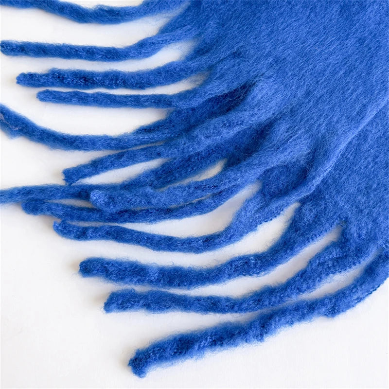 18*200cm Small Winter Scarf Long Women Imitation Cashmere Thicken Shawls Neck Warm Tassel Bufanda Echarpe Pashmina Luxury