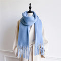 18*200cm Small Winter Scarf Long Women Imitation Cashmere Thicken Shawls Neck Warm Tassel Bufanda Echarpe Pashmina Luxury
