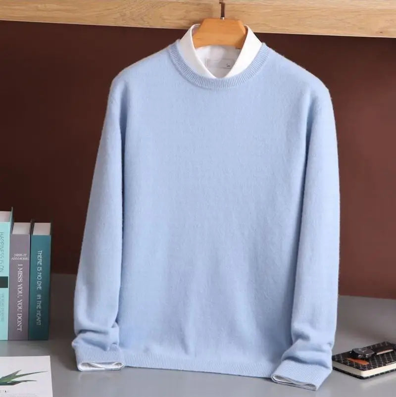 Hot Sale Cashmere Men's Sweater O-Neck Knitted Jumpers Long Sleeve Male Pullover Soft Warm Woolen Clothing habit homme