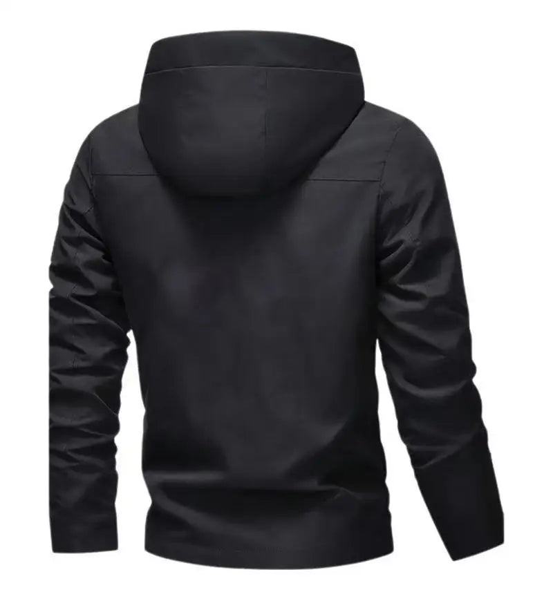 Waterproof Jacket Men Outdoor Softshell Zip Up Hooded Jacket Windbreaker Hiking Camping Coats Lightweight Spring Autumn Coats