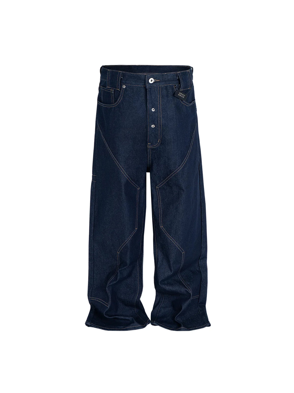 MIJKO High Street Cleanfit Drak Blue Jeans for Men and Women Straight Vintage Casual Denim Trousers ZJ080
