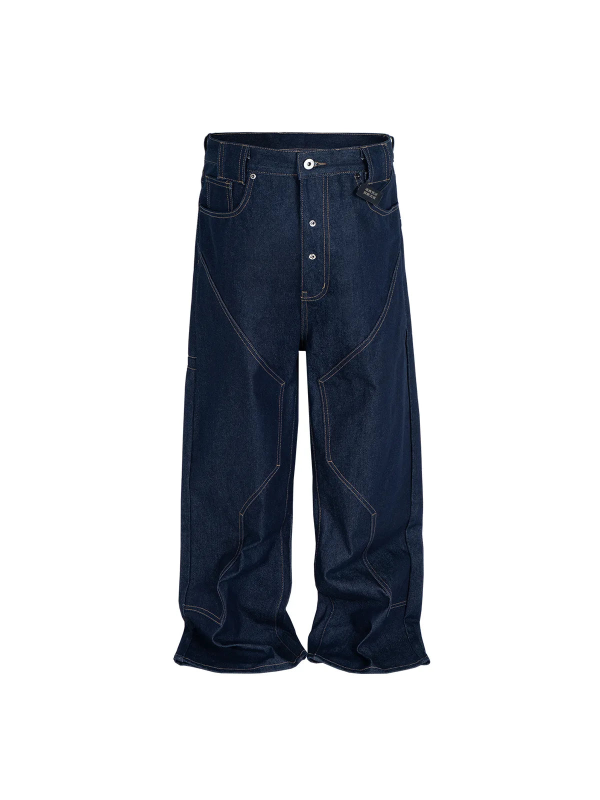 MIJKO High Street Cleanfit Drak Blue Jeans for Men and Women Straight Vintage Casual Denim Trousers ZJ080