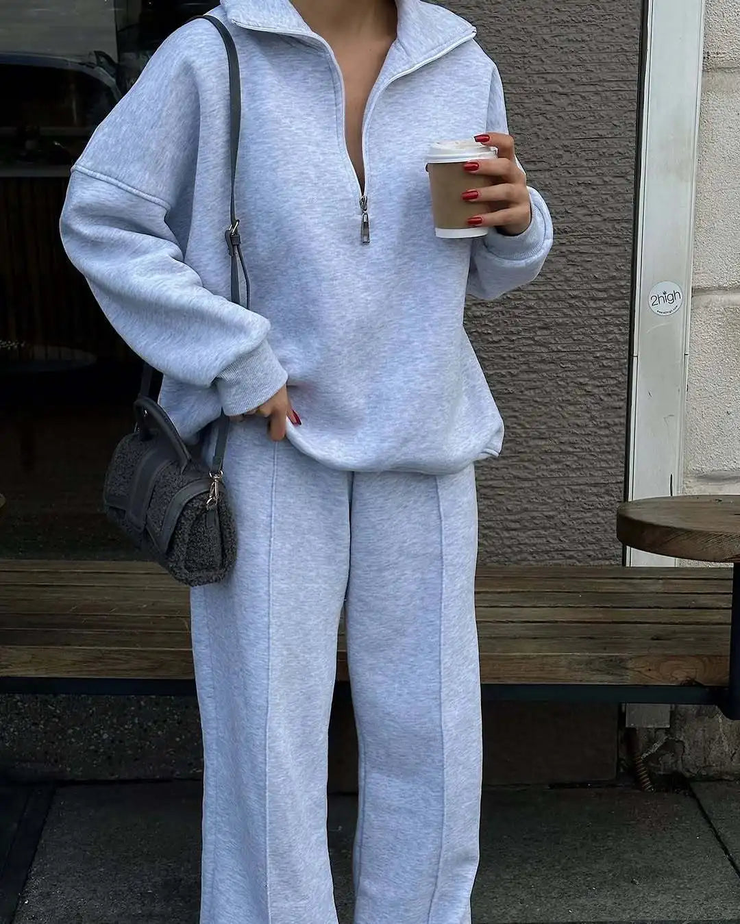 Fashion Autumn Winter Pants Sets Women Fashion Solid Color Pullover Sweatshirt Trousers Two Piece Set Female Casual Streetwear