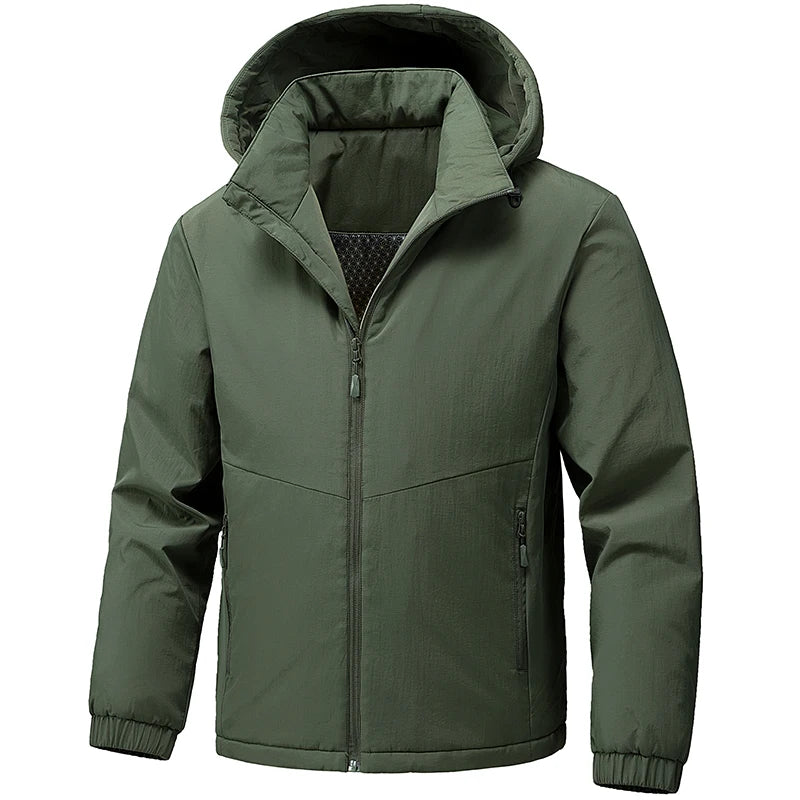 Winter Men Waterproof Windproof Outdoor Jackets Man Detachable Hat Casual Jacket Male Multi Pocket Work Jacket Windbreaker Parka