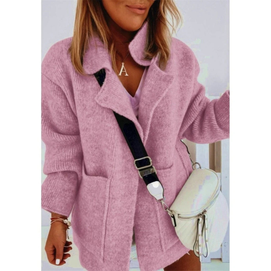 Women's Knitted Sweater Coat with ket Warped Knit Fake Two-Piece Sle Spring 2026 Faion Ladies' Premium Quali Sweater...