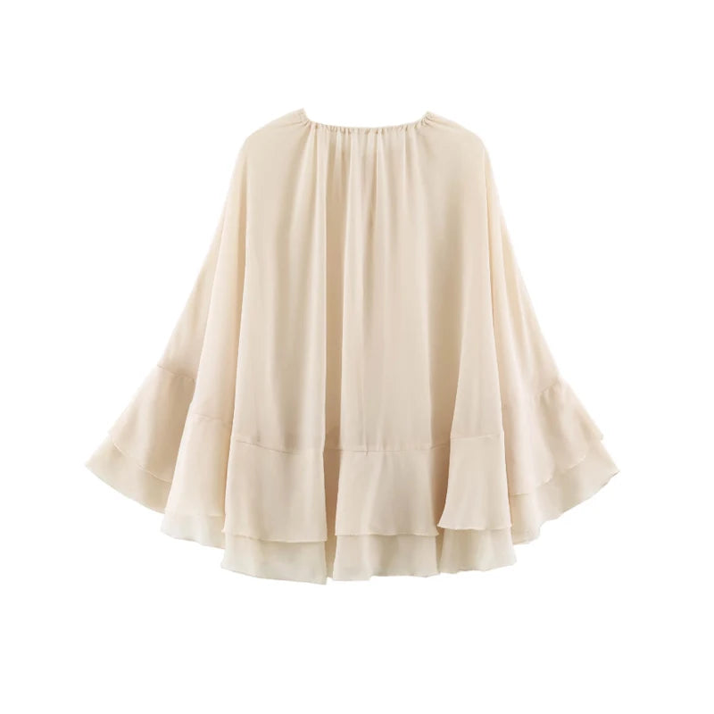 Chic Embroidery Tassel Shawl Women Casual Solid Stand Neck Sleeveless Irregular Short Top 2026 Female Vacation Daily Clothes New