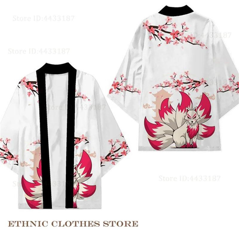 Plus Size 3XL 4XL 5XL Japanese Kimono Cardigan Cosplay Haori Yukata Top Adult Traditional Samurai Costume Loose Men Male Shirt