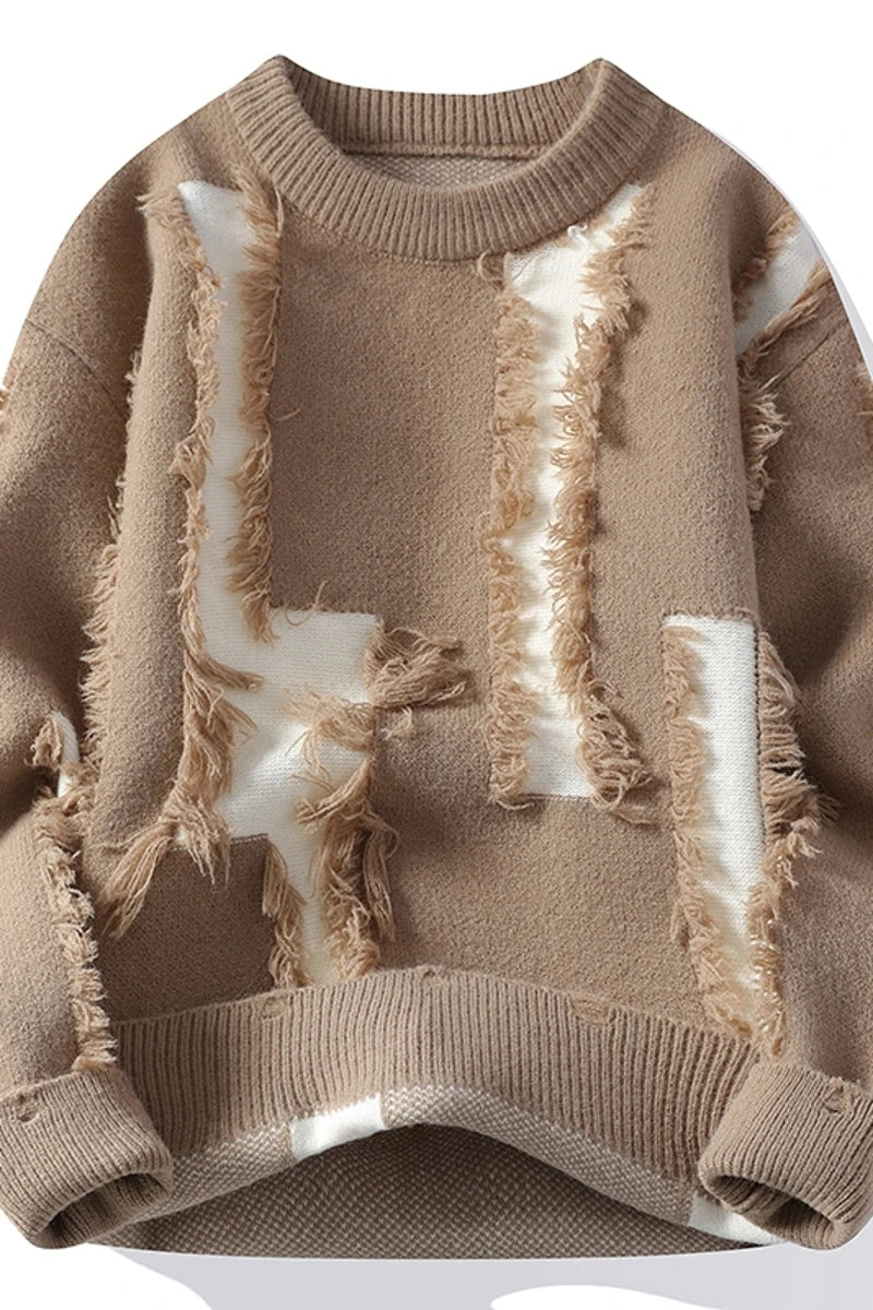 2024 Winter Fashion letter pattern Sweater Men Casual Knit Pullovers Mens Thick Warm Loose Knitted Sweaters Streetwear Man