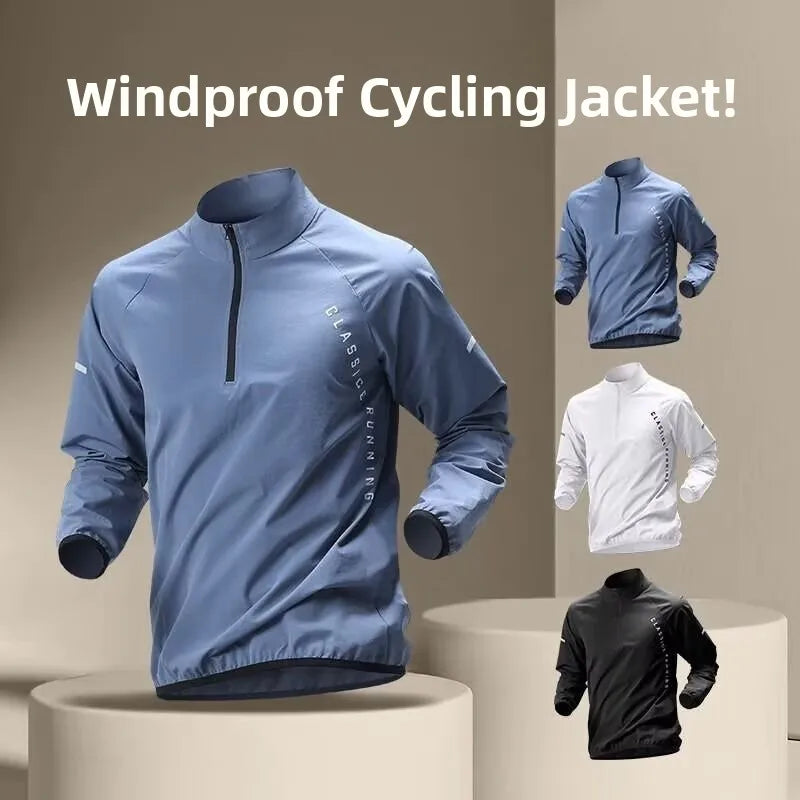 Quick Dry Long Sleeve Men's T-shirt Outdoor Casual Sports  Shirt Fitness Wear Half Zip up Breathable Polyester Fiber