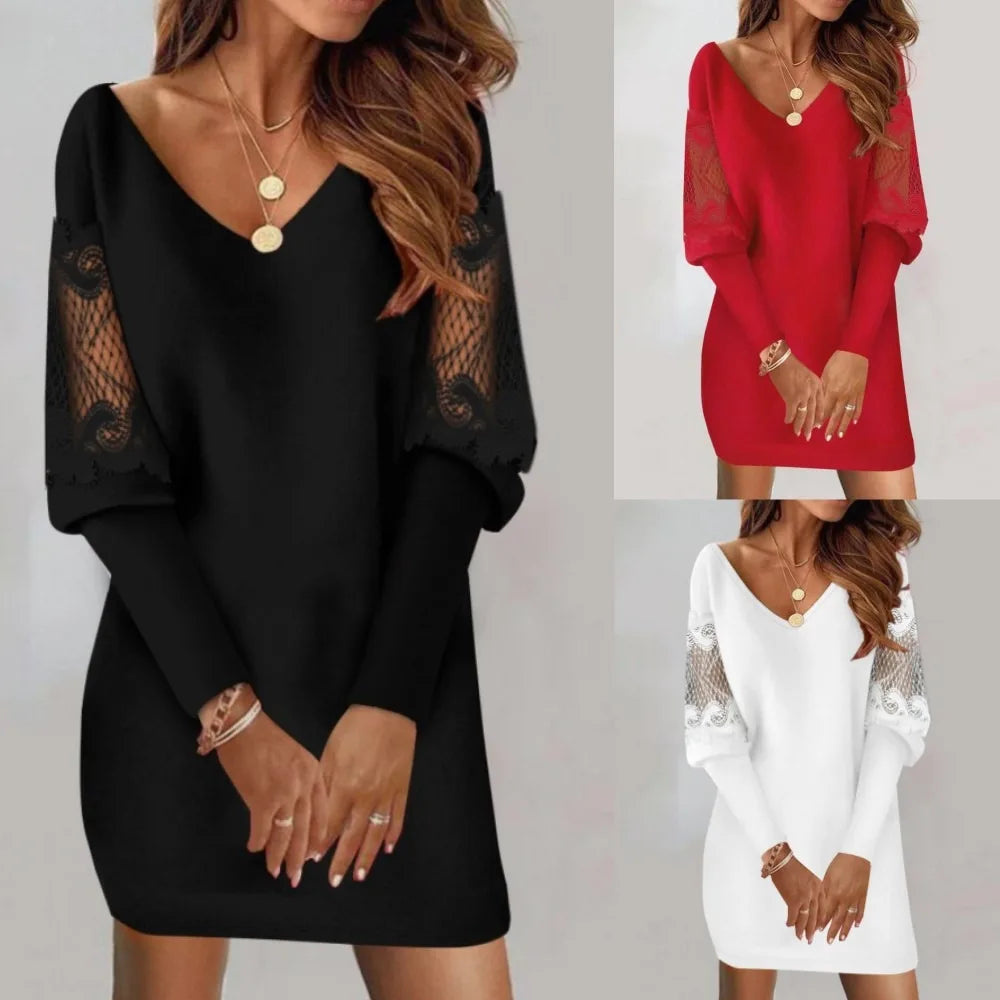 Wrap Buttocks Sheath Women Dresses Hollow Sexy Dress Solid O Neck High Waist Vestidos Long Sleeve Slight Strech Slim Autumn