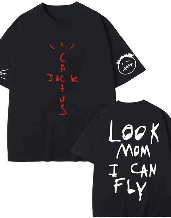 Cactus Jack T Shirt Percent Cotton Men's Clothing Women's Hip Hop Fashion Fans Gift Mom I Can Fly 2026 Summer T Shirt