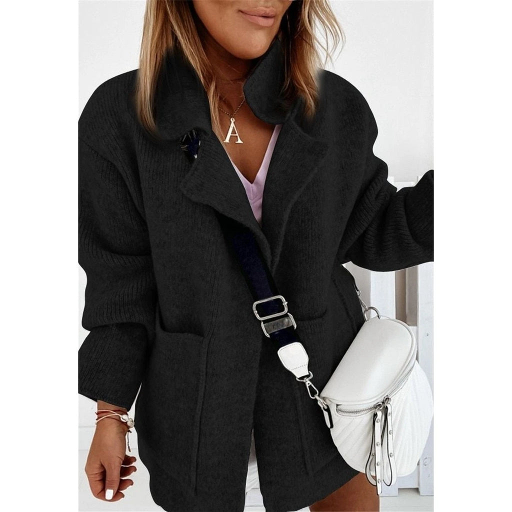 Women's Knitted Sweater Coat with ket Warped Knit Fake Two-Piece Sle Spring 2026 Faion Ladies' Premium Quali Sweater...
