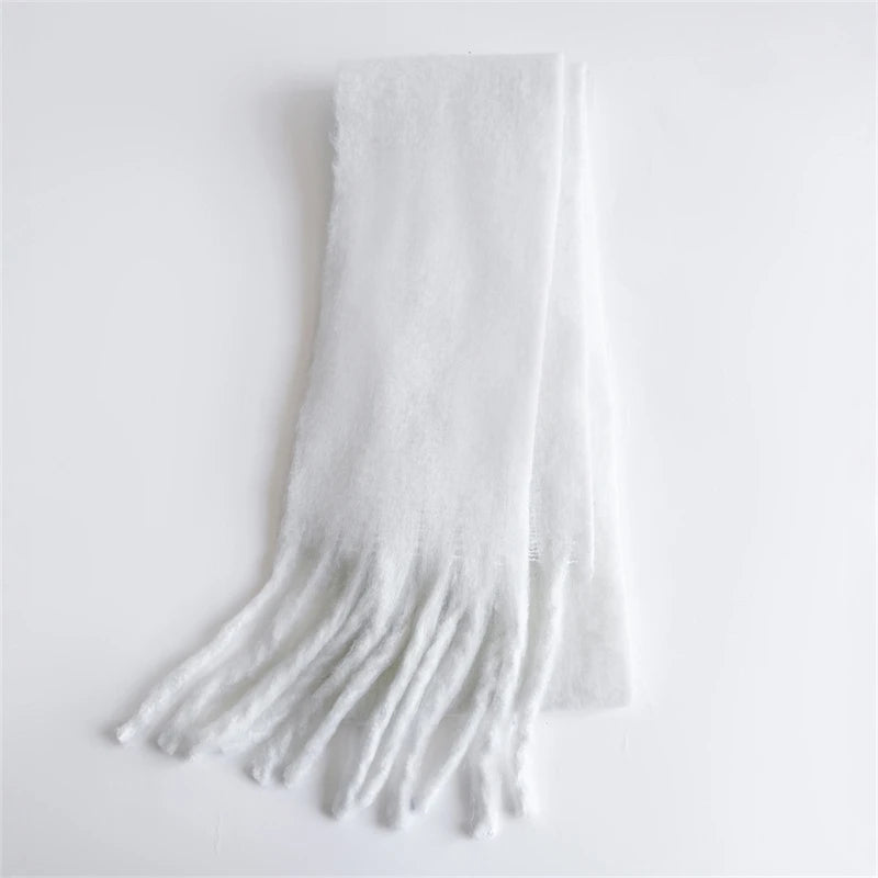 18*200cm Small Winter Scarf Long Women Imitation Cashmere Thicken Shawls Neck Warm Tassel Bufanda Echarpe Pashmina Luxury