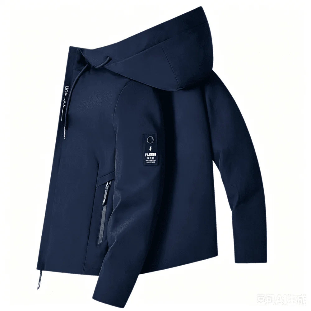 Waterproof Jacket Men Outdoor Softshell Zip Up Hooded Jacket Windbreaker Hiking Camping Coats Lightweight Spring Autumn Coats