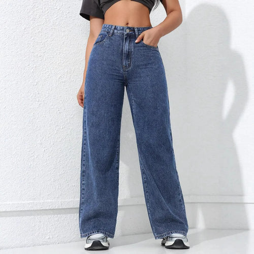 American Wide-leg Jeans for Women 2026 Spring New Style Washed Loose Slimming Straight-leg Floor-length Denim Trousers