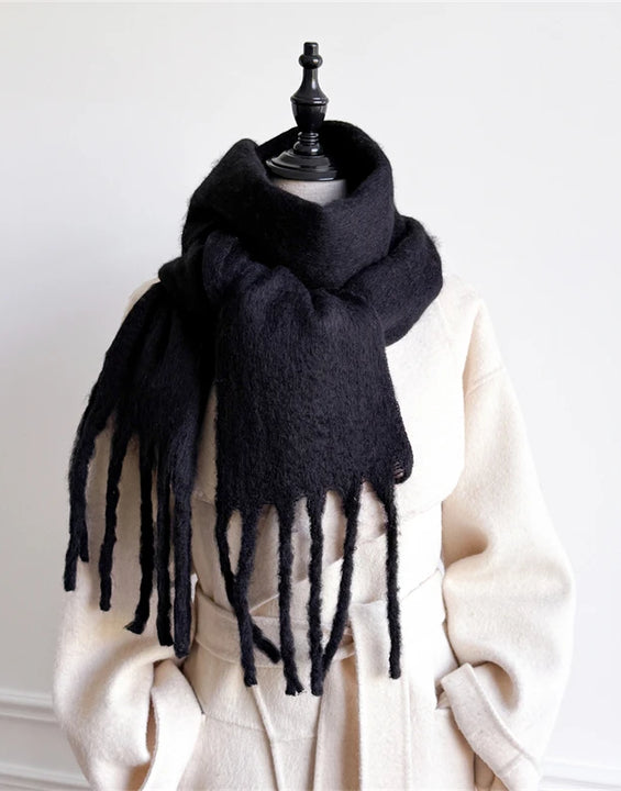 18*200cm Small Winter Scarf Long Women Imitation Cashmere Thicken Shawls Neck Warm Tassel Bufanda Echarpe Pashmina Luxury