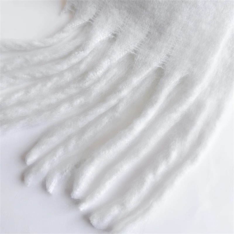 18*200cm Small Winter Scarf Long Women Imitation Cashmere Thicken Shawls Neck Warm Tassel Bufanda Echarpe Pashmina Luxury