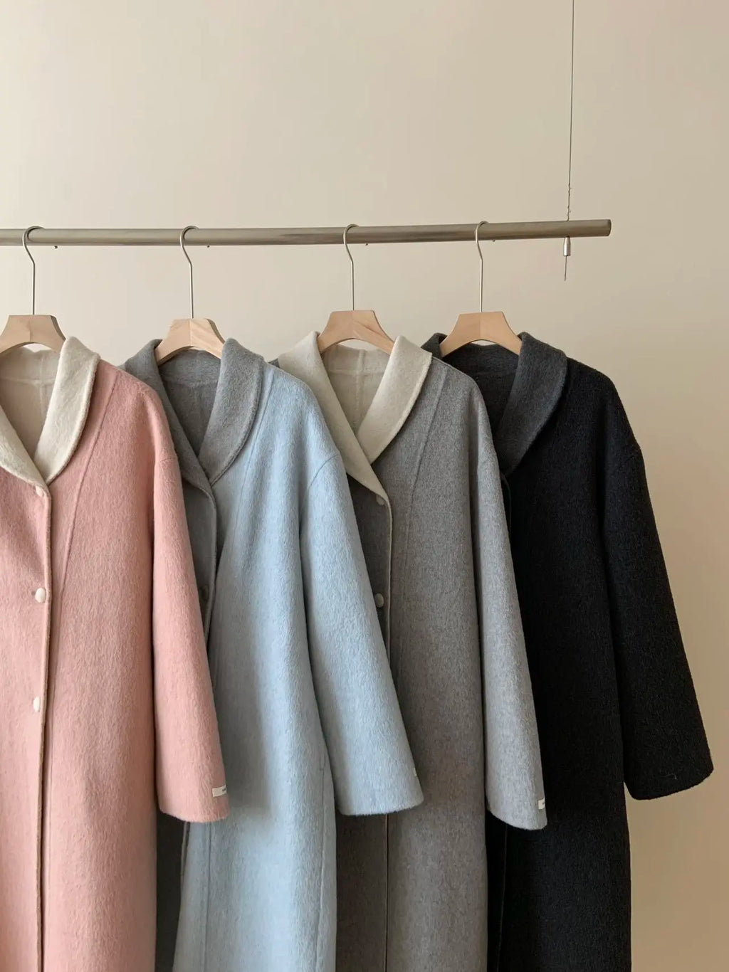 Women Autumn Gentle Elegant Temperament All-match Leisure Solid Long Korean Style Loose Temperament Loose Woolen Coat Female