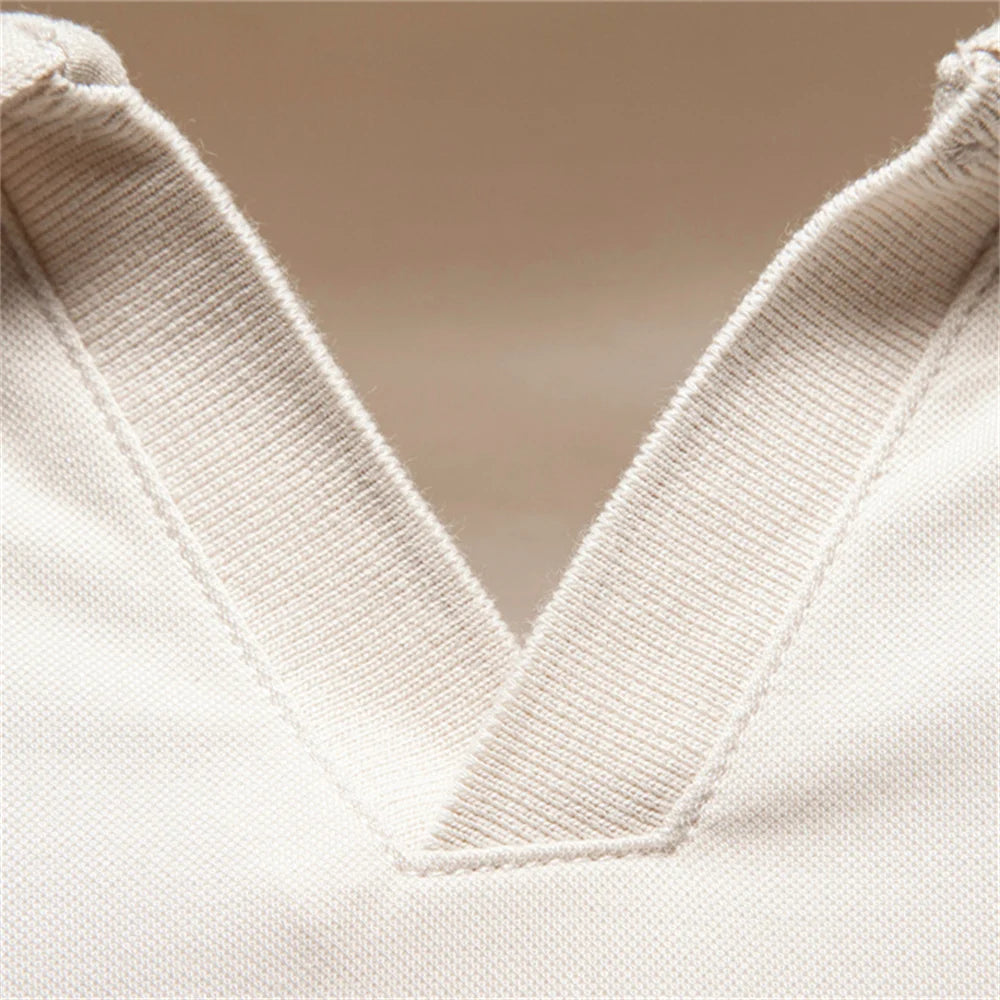 AIOPESON Men's Breathable Silky Polo Shirt Solid Color Soft Skin-Friendly Casual Cool Old Money Style Male Polo Shirts