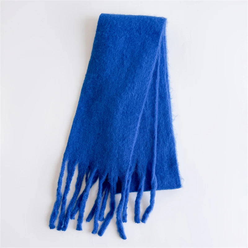 18*200cm Small Winter Scarf Long Women Imitation Cashmere Thicken Shawls Neck Warm Tassel Bufanda Echarpe Pashmina Luxury