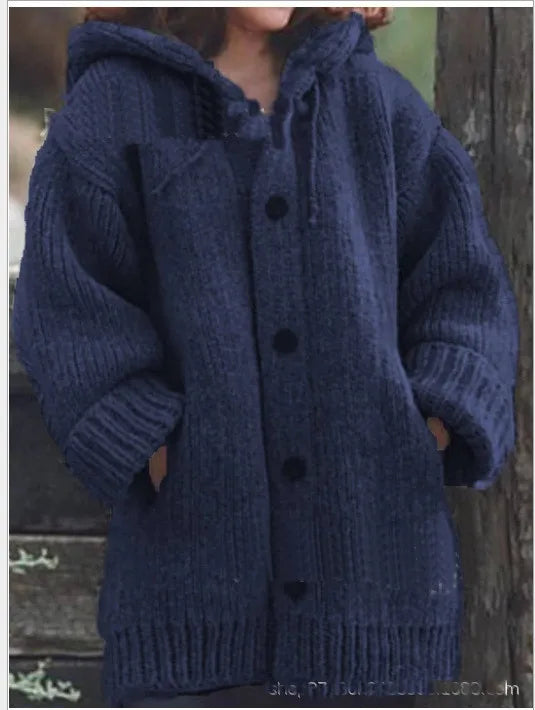 Fashion Warm Autumn Winter Sweater Long Sleeve Cardigans Vintage Knitted Sweaters for Women 2025 Mid Length Coat Streetwear