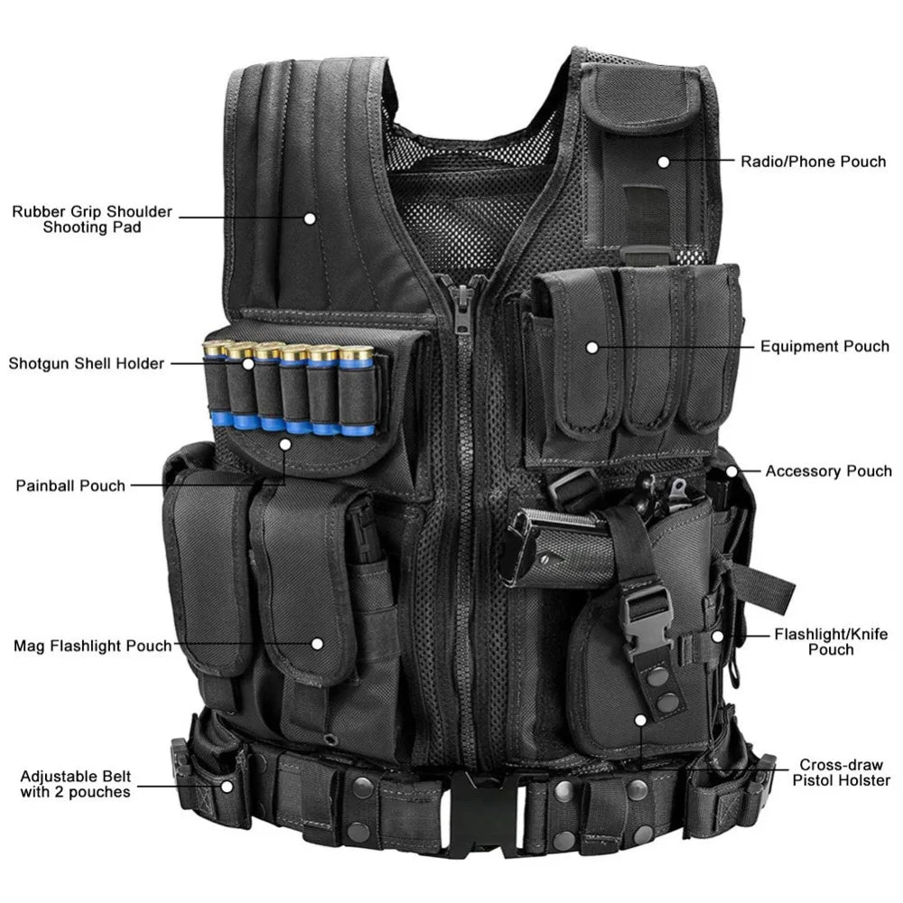 Hunting security clothing SWAT tactical vest SWAT jacket bra multi pocket CS hunting vest camping accessories