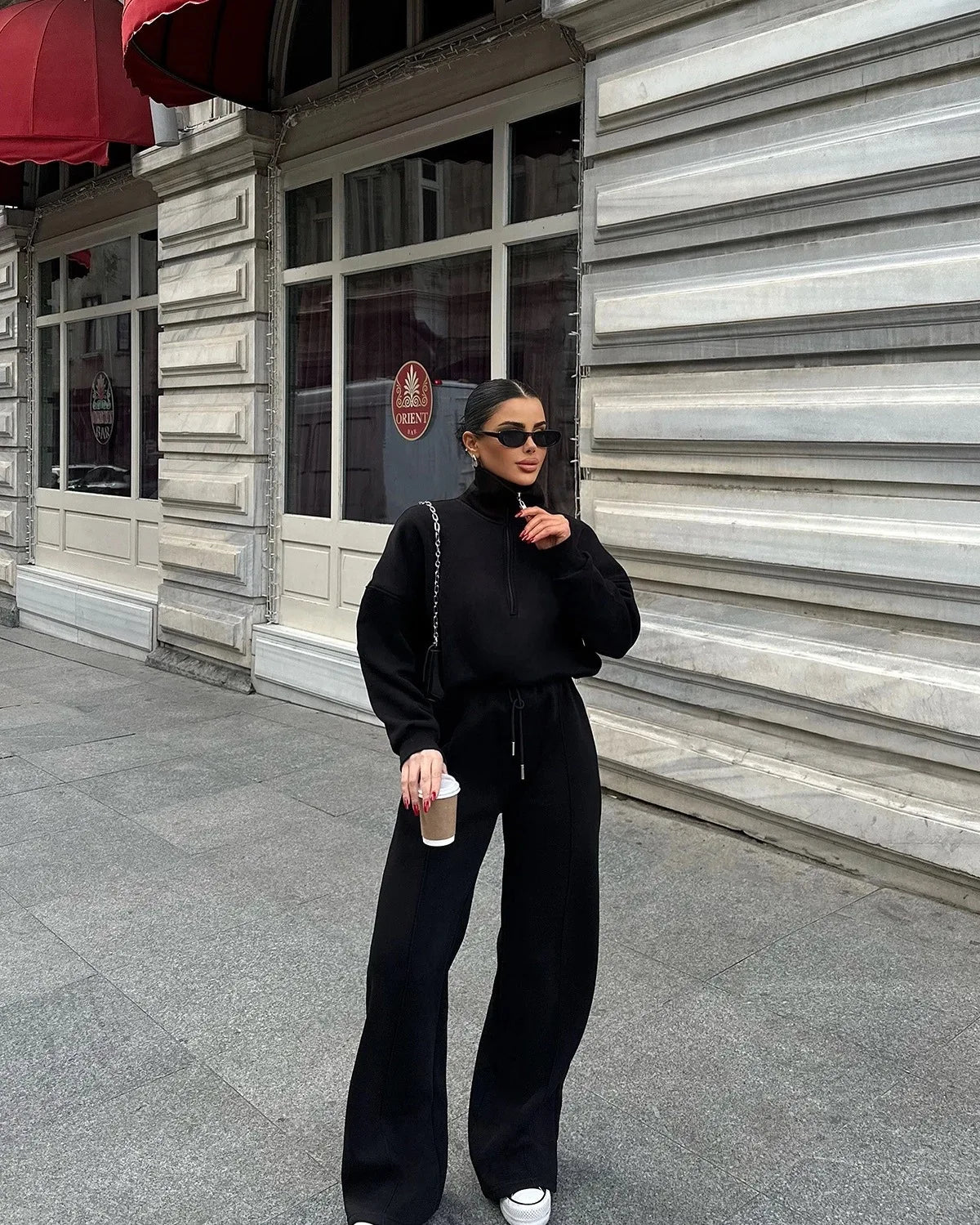 Fashion Autumn Winter Pants Sets Women Fashion Solid Color Pullover Sweatshirt Trousers Two Piece Set Female Casual Streetwear