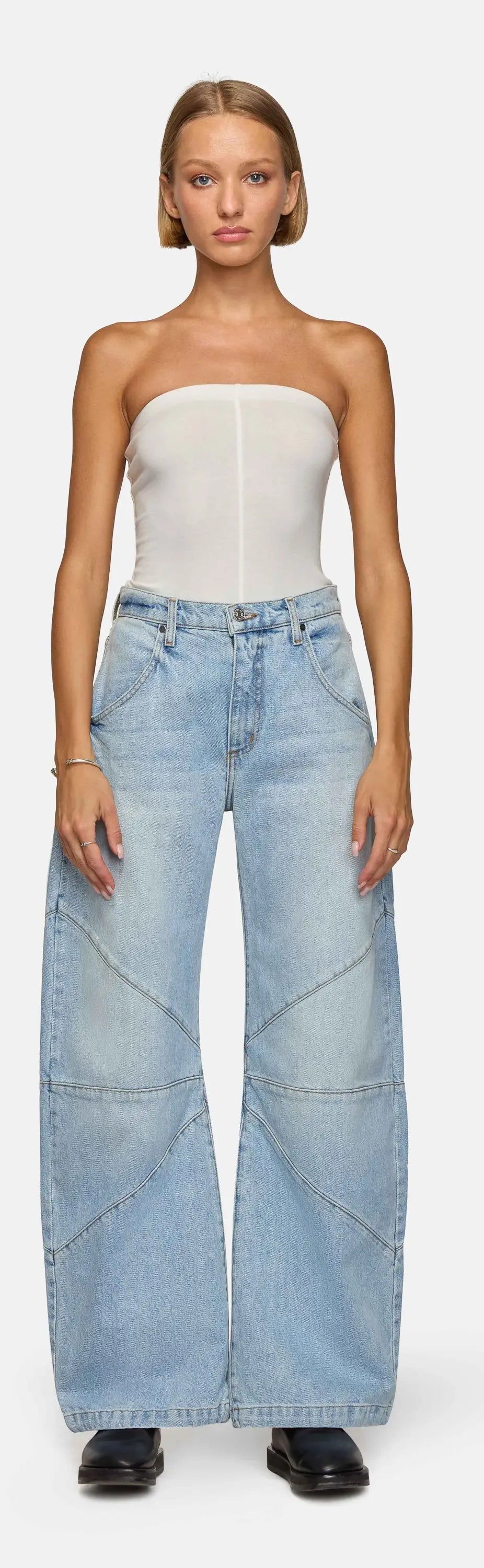 Autumn New Fashion Trend Street Style Women's Jeans Casual Solid Color Washed Distressed Straight-leg Floor-length Mopping Jeans