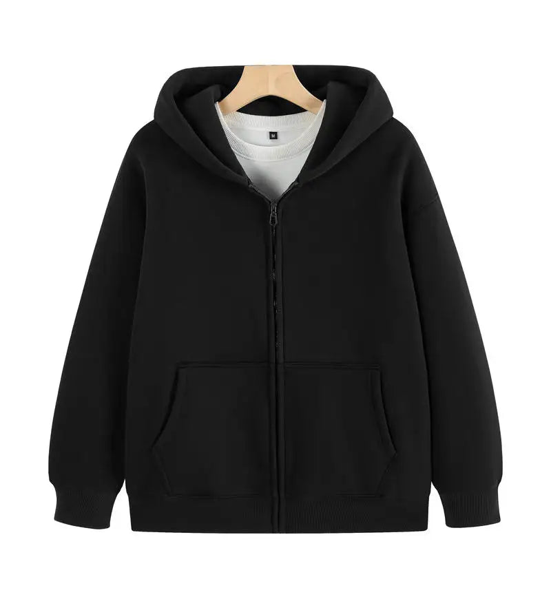 Custom LOGO Zipper 500GSM Heavy Weight Fashion Men's Hoodies Winter Casual Thick Cotton Men's Top Solid Color Hoodies Sweatshirt