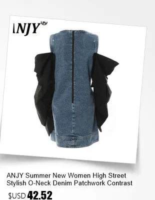 ANJY Spring Autumn New Women Washed Vintage Ripped Design High Street Jeans Trendy Fashion Straight Versatile Denim Pants A23084
