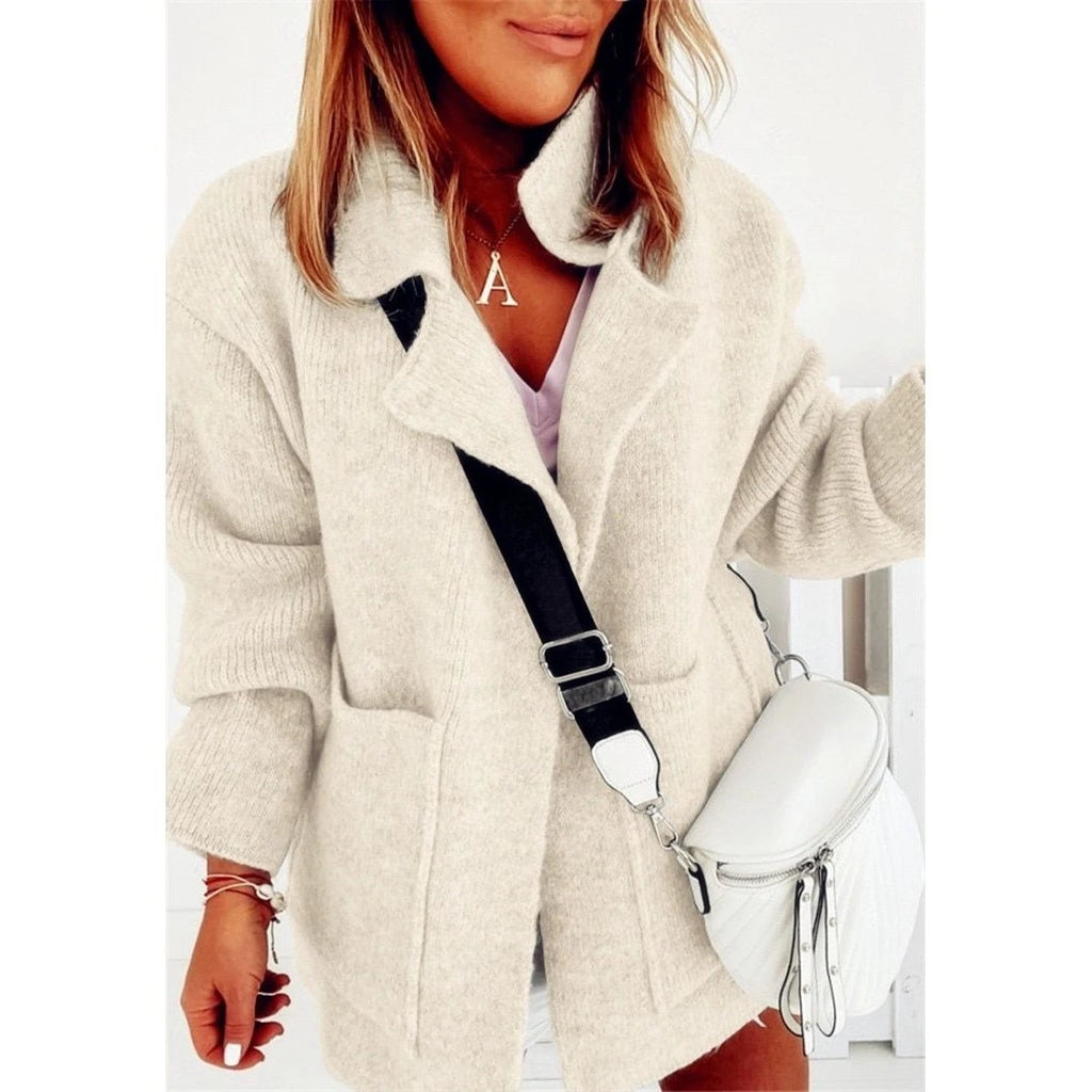 Women's Knitted Sweater Coat with ket Warped Knit Fake Two-Piece Sle Spring 2026 Faion Ladies' Premium Quali Sweater...