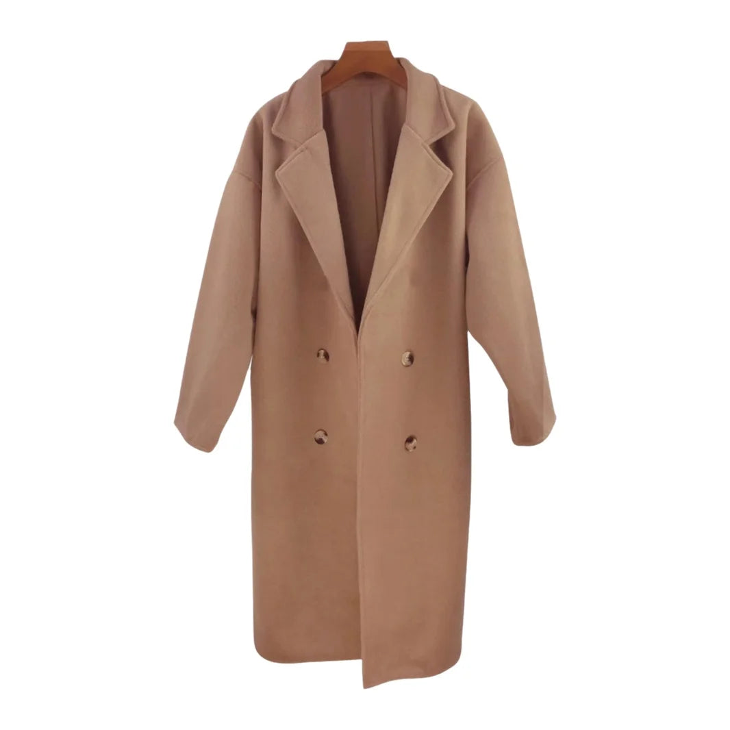 Women's Woolen Coat Hot Sale Of The Season Autumn Winter New Style Versatile Korean Style Medium Length Long Sleeve Elegant C...