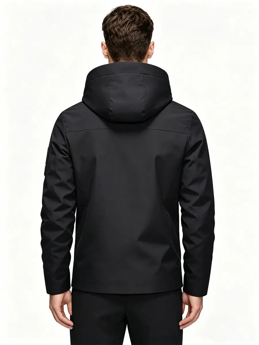 Waterproof Jacket Men Outdoor Softshell Zip Up Hooded Windbreaker Hiking Camping Coats Lightweight Spring Autumn