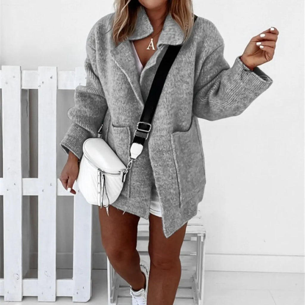 Women's Knitted Sweater Coat with ket Warped Knit Fake Two-Piece Sle Spring 2026 Faion Ladies' Premium Quali Sweater...