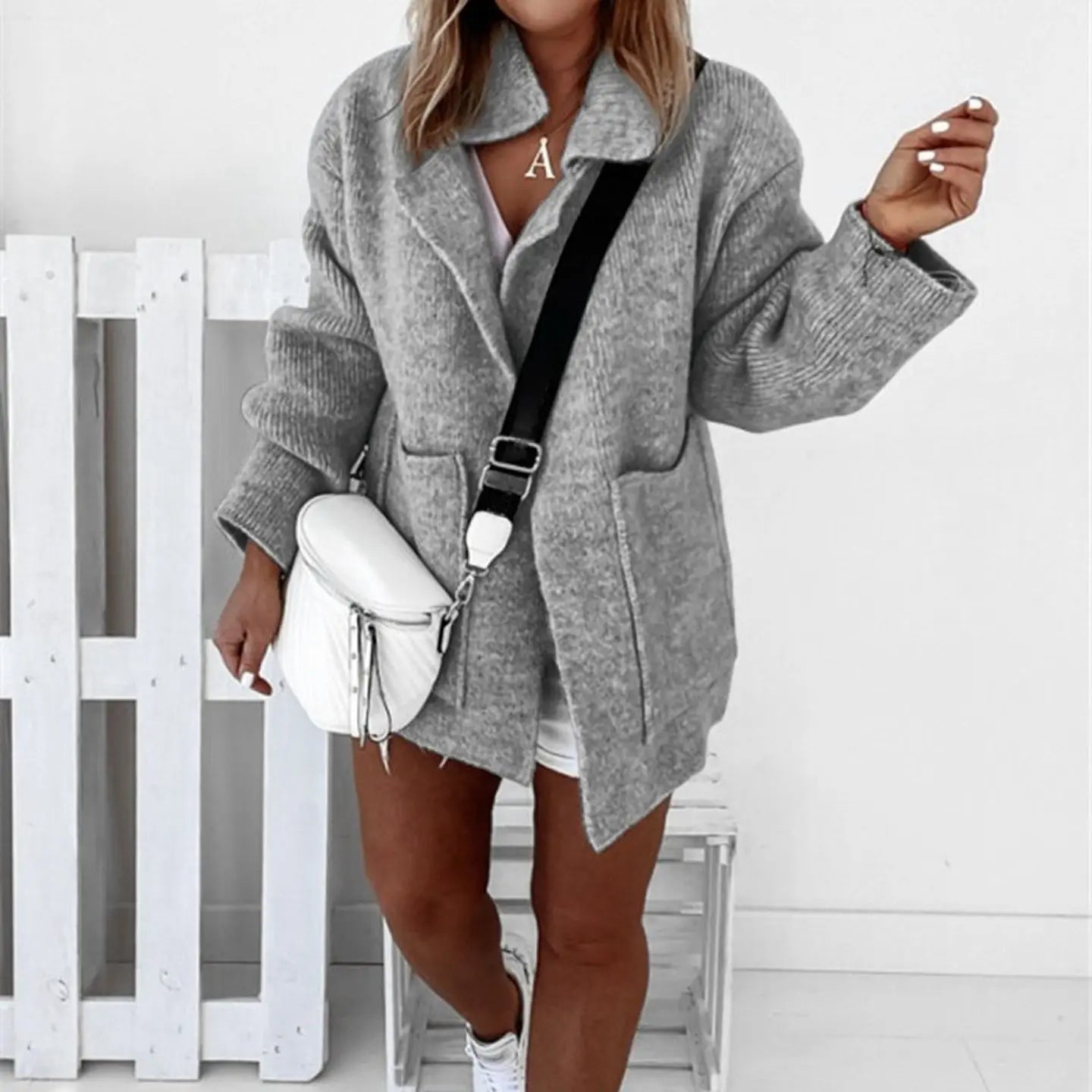 Women's Knitted Sweater Coat with ket Warped Knit Fake Two-Piece Sle Spring 2026 Faion Ladies' Premium Quali Sweater...